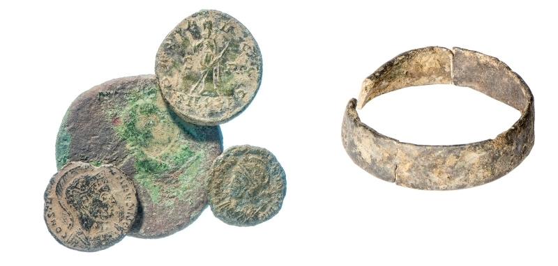 Roman finds from Field 44 coins and a broken silver ring