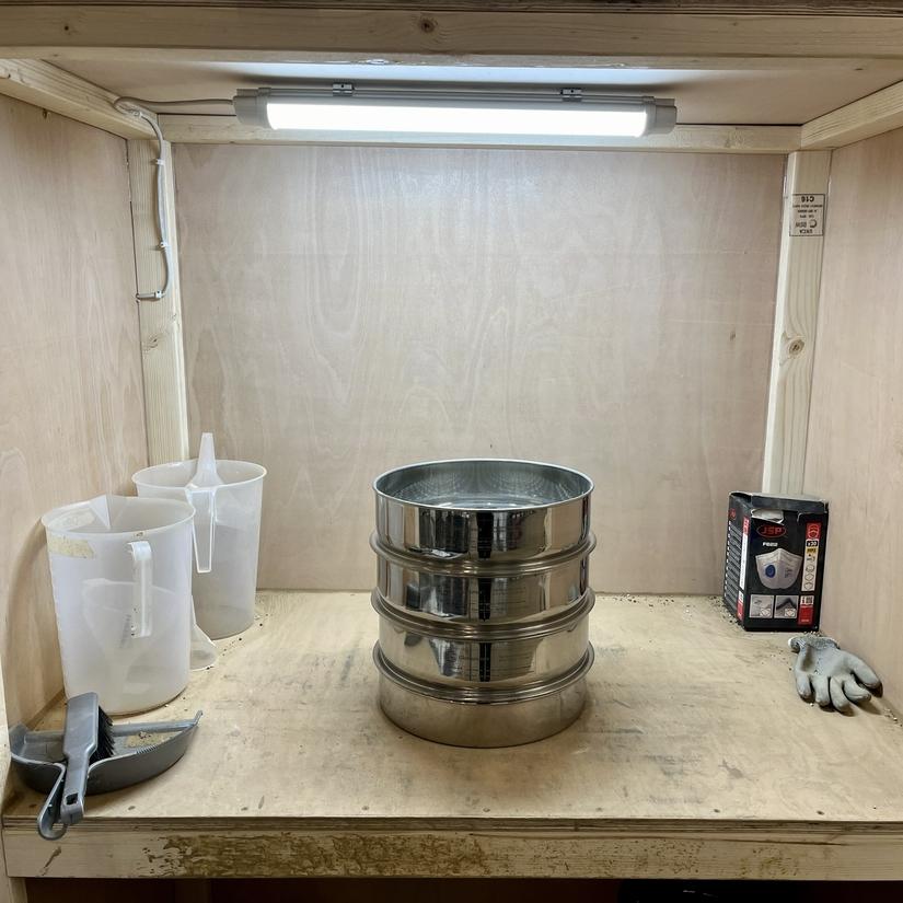 Four metal sieves