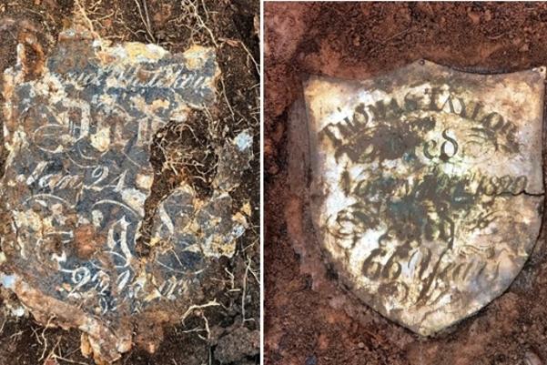 Newman brothers decorated coffin plates